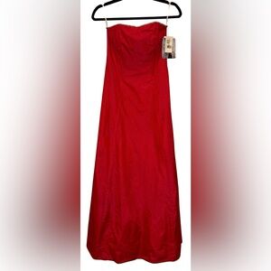 Vintage Y2K Gunne Sax Jessica McClintock A-Line Rhinestone Red Glitter Dress 3